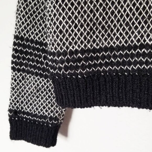 Current Elliott Mixed Stitch Alpaca Blend Sweater Black Ivory Combo Size XS $358 - Picture 12 of 16
